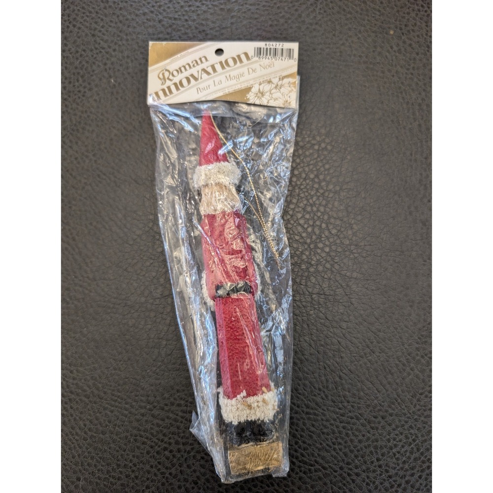 Vtg Pencil Santa Claus Folk Art Christmas Ornament Figurine Home Decor 7" Roman - Picture 6 of 8